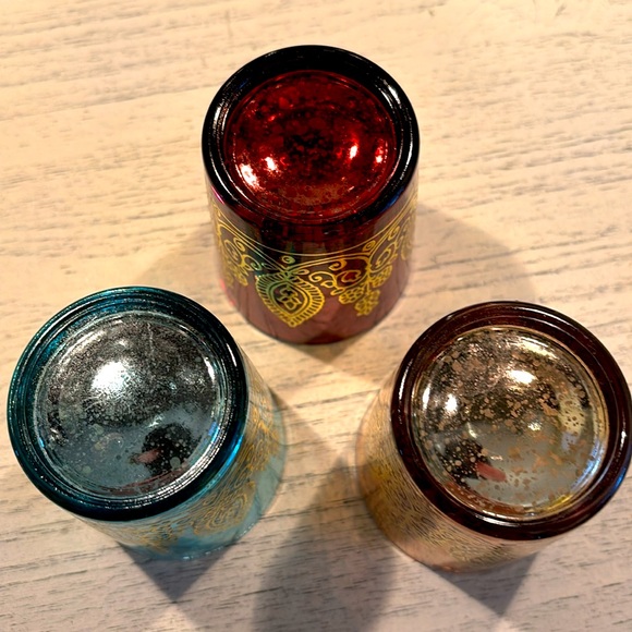 🕯️GLASS VOTIVE TRIO-Set of 3 glass votive candle holders - Picture 4 of 4
